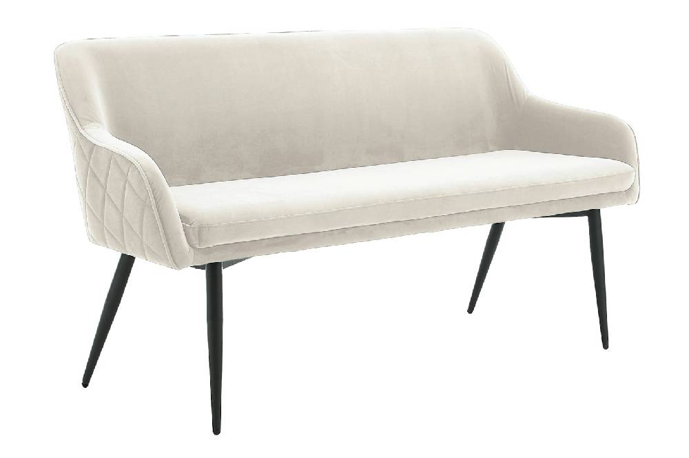 Salesfever Sitzbank 160 cm Samt Creme Finja zollfrei