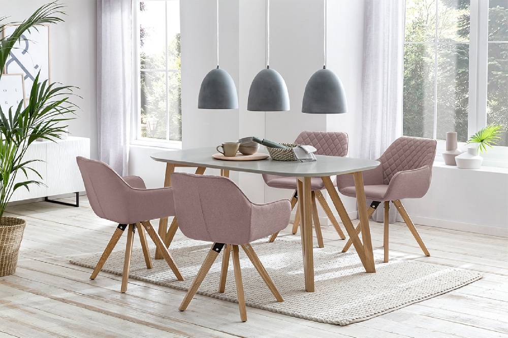 Salesfever Armlehnstuhl rose 2er Set mit Rautensteppung aus Stoff Birdie 50% Rabatt für begrenzte Zeit