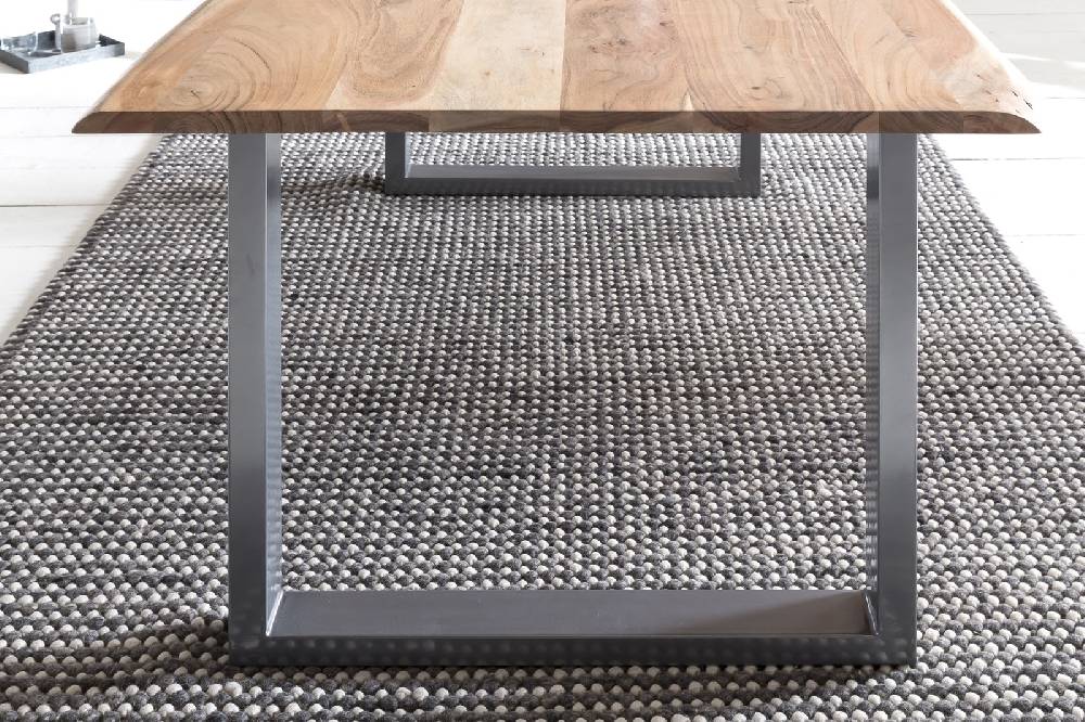 Salesfever Baumkantentisch Stühle dunkelbraun Essgruppe 180 cm massiv NATUR 5tlg GAIA Blitzverkäufe