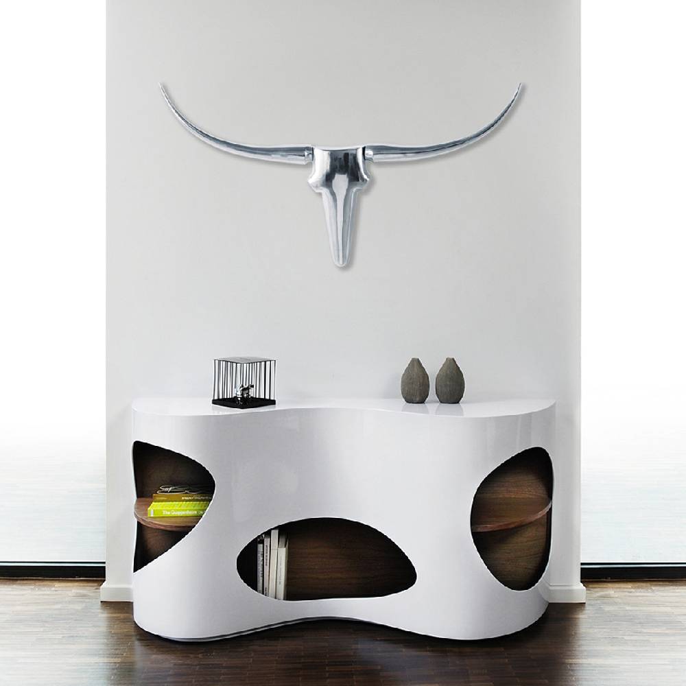 Salesfever Sideboard weiß/walnuss Tchouc Hochglanz Design Neuheiten