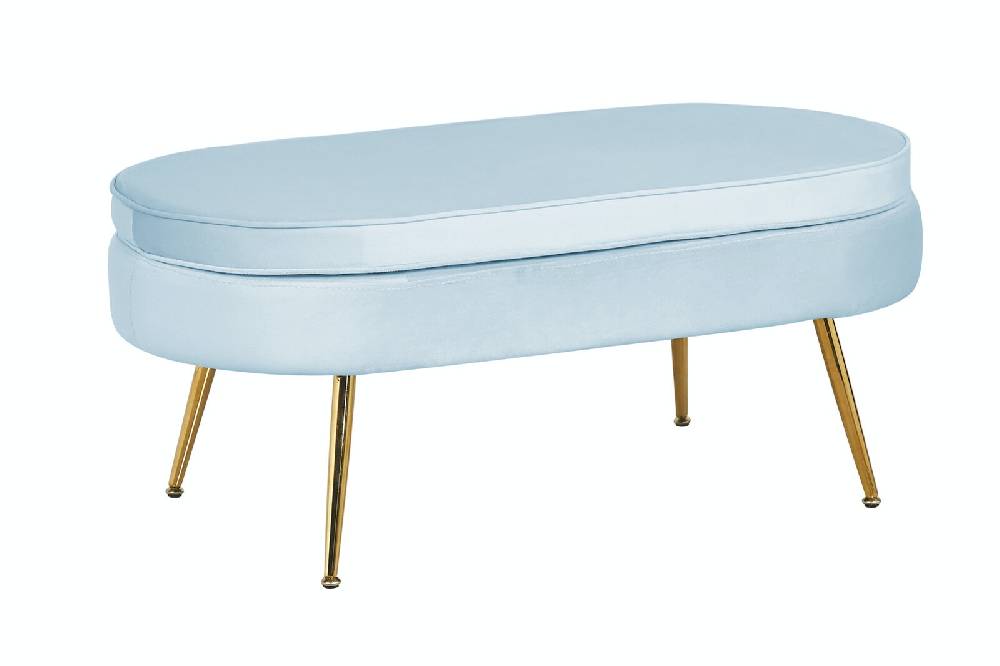 Salesfever Sitzpouf Hellgrau oval aus Samt Arielle Kauf eins, bekomm eins gratis
