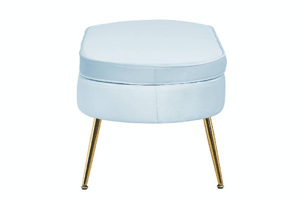Salesfever Sitzpouf Hellgrau oval aus Samt Arielle Kauf eins, bekomm eins gratis