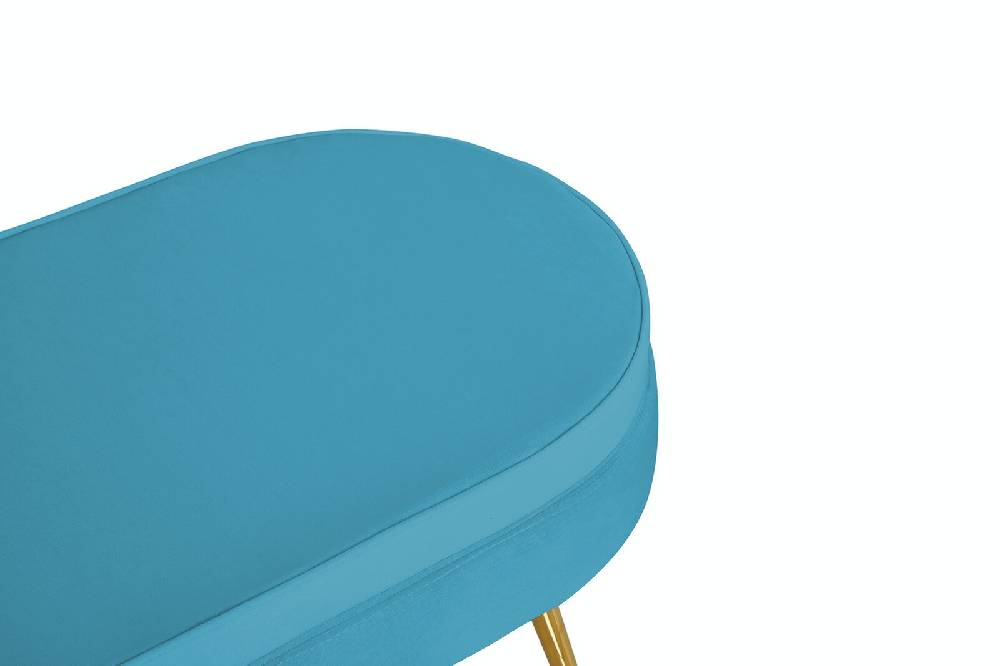 Salesfever Sitzpouf Blau oval aus Samt Arielle Tägliche Deals