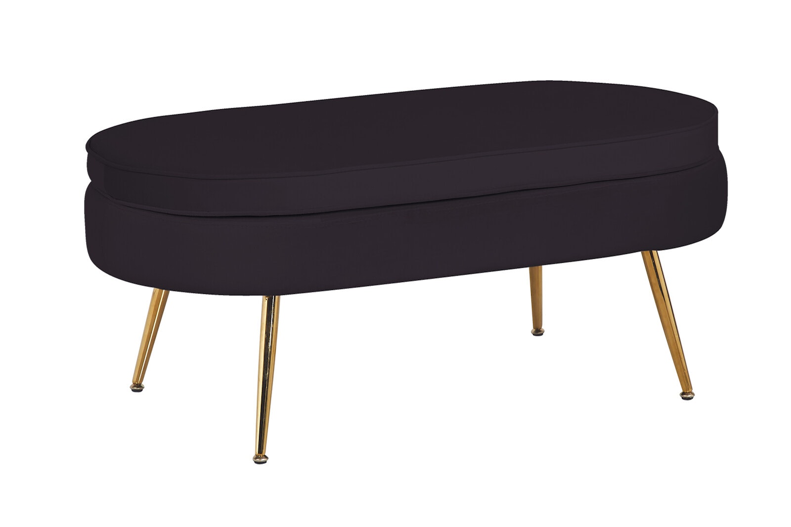 Salesfever Sitzpouf Schwarz oval aus Samt Arielle Sonderangebote