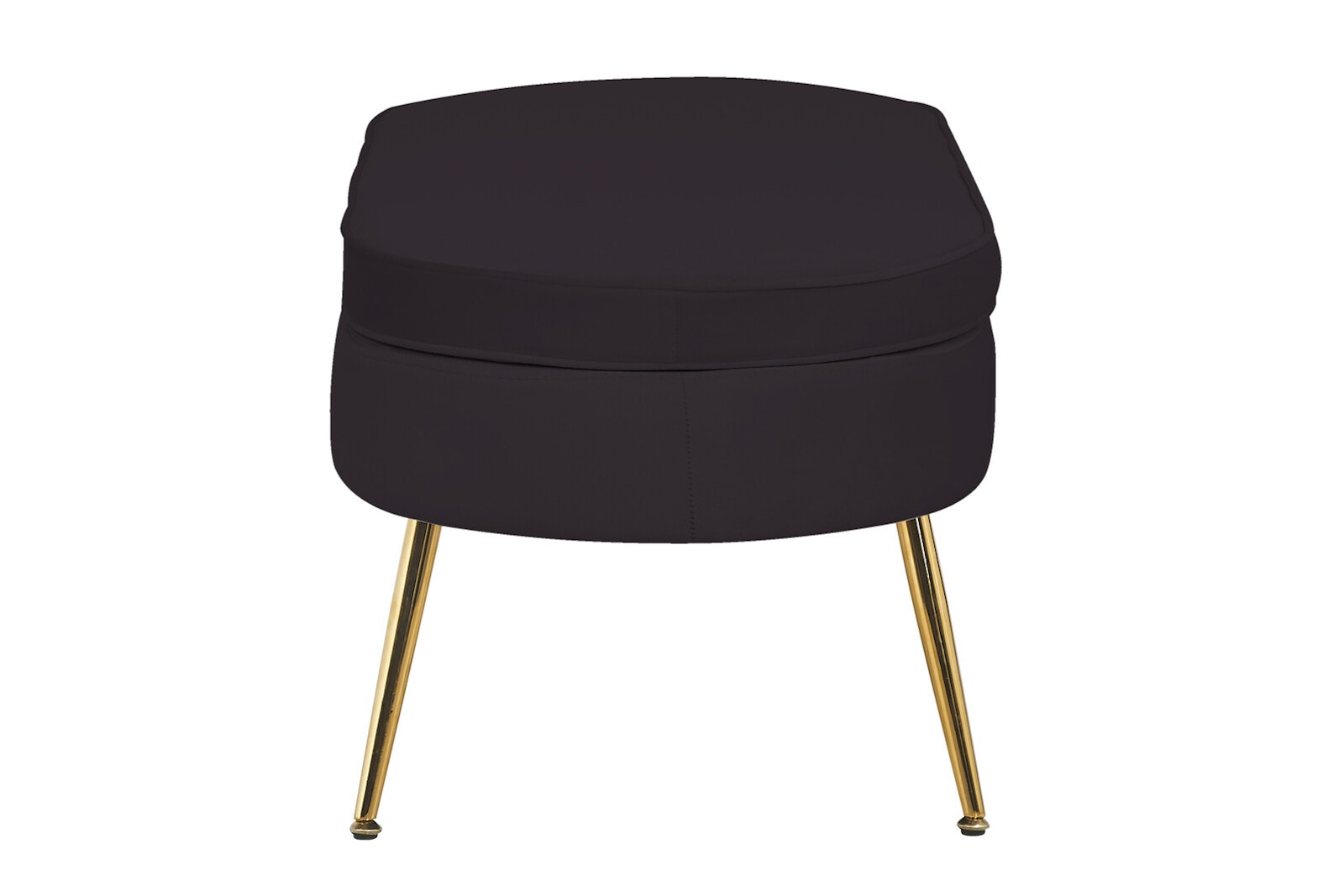 Salesfever Sitzpouf Schwarz oval aus Samt Arielle Sonderangebote