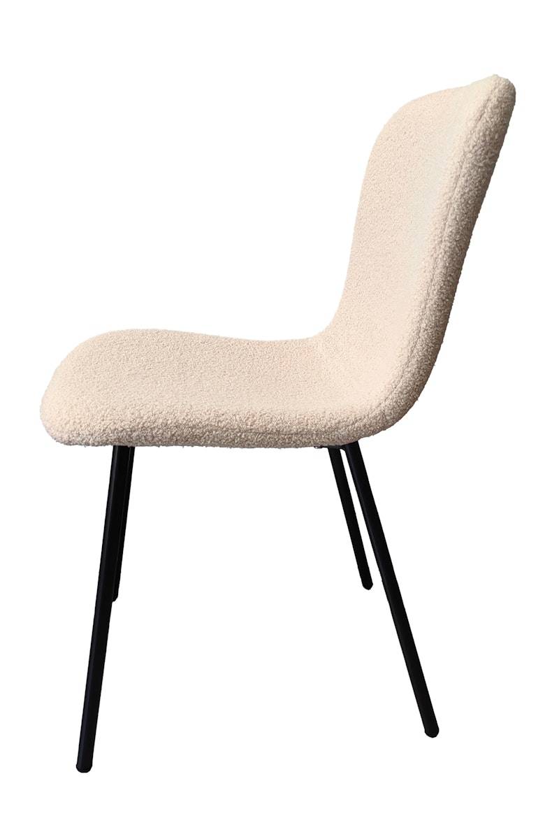 Salesfever Stuhl Bouclé Optik 4er Set Beige Tom Super Sparpreis
