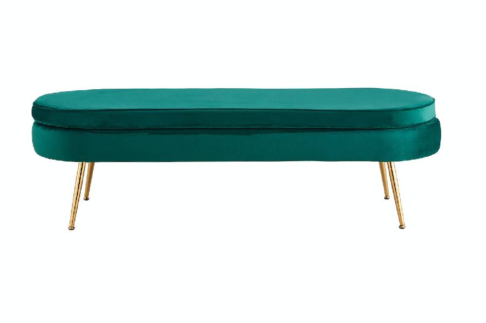 Salesfever Sitzpouf Grün oval lang aus Samt Arielle Letzte 2 Tage