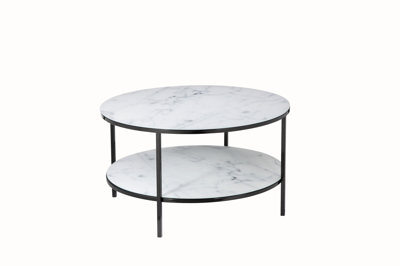 Salesfever Couchtisch Weiß & Schwarz mit 2 Ablagen Ø 80 cm Stack Bis zu 65% Rabatt