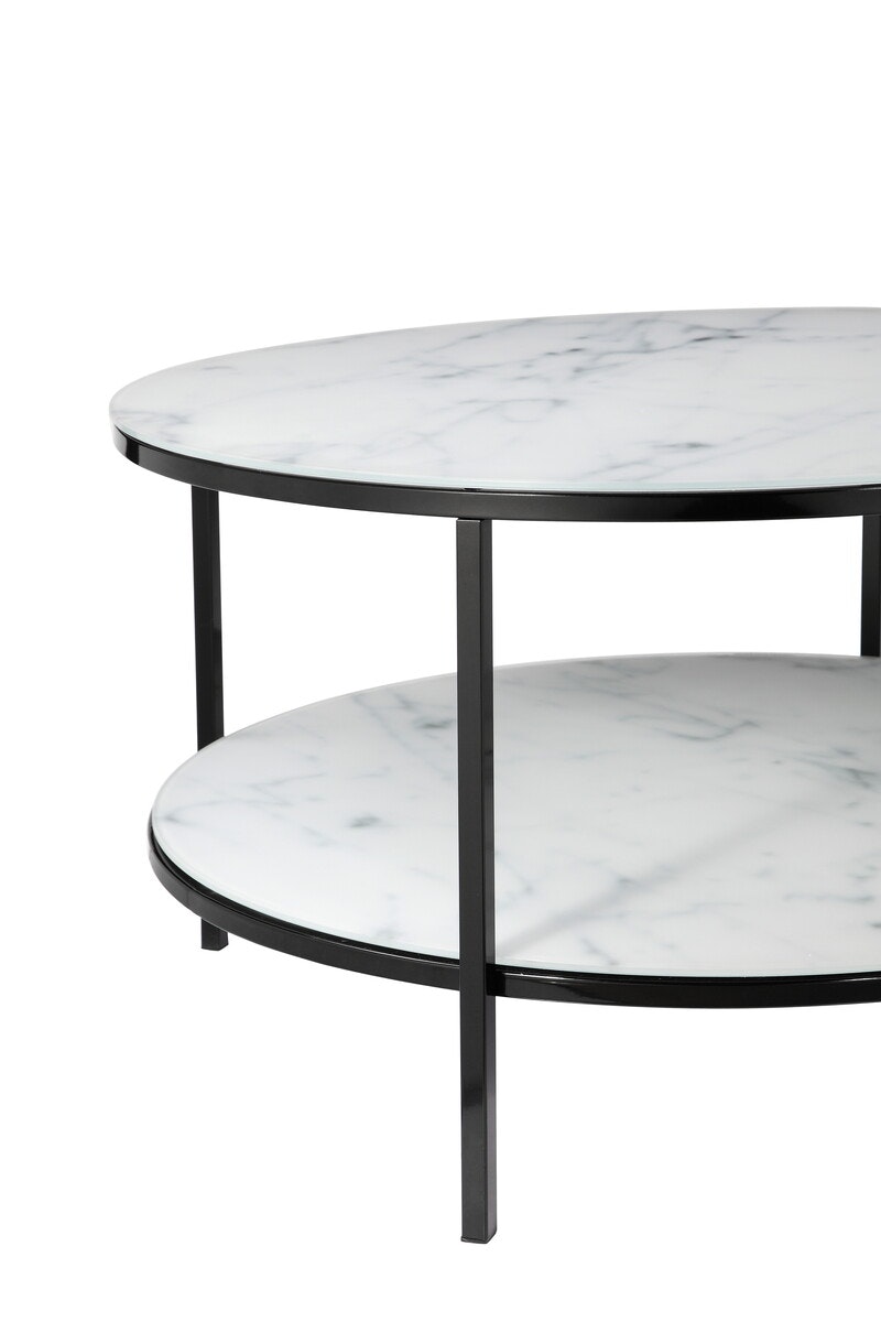Salesfever Couchtisch Weiß & Schwarz mit 2 Ablagen Ø 80 cm Stack Bis zu 65% Rabatt