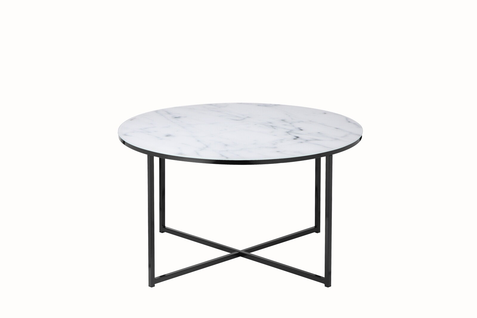 Salesfever Couchtisch Weiß & Schwarz Ø 80 cm Marmoroptik Daisy Nur noch ein Tag übrig