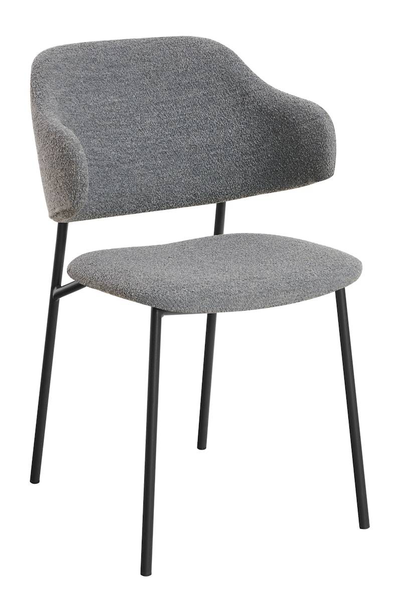 Salesfever Armlehnstuhl Bouclé 2er Set Dunkelgrau Glenn Riesige Rabatte