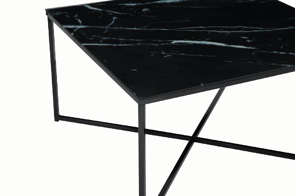 Salesfever Couchtisch Schwarz 80x80x45 cm Marmoroptik Dalia Online