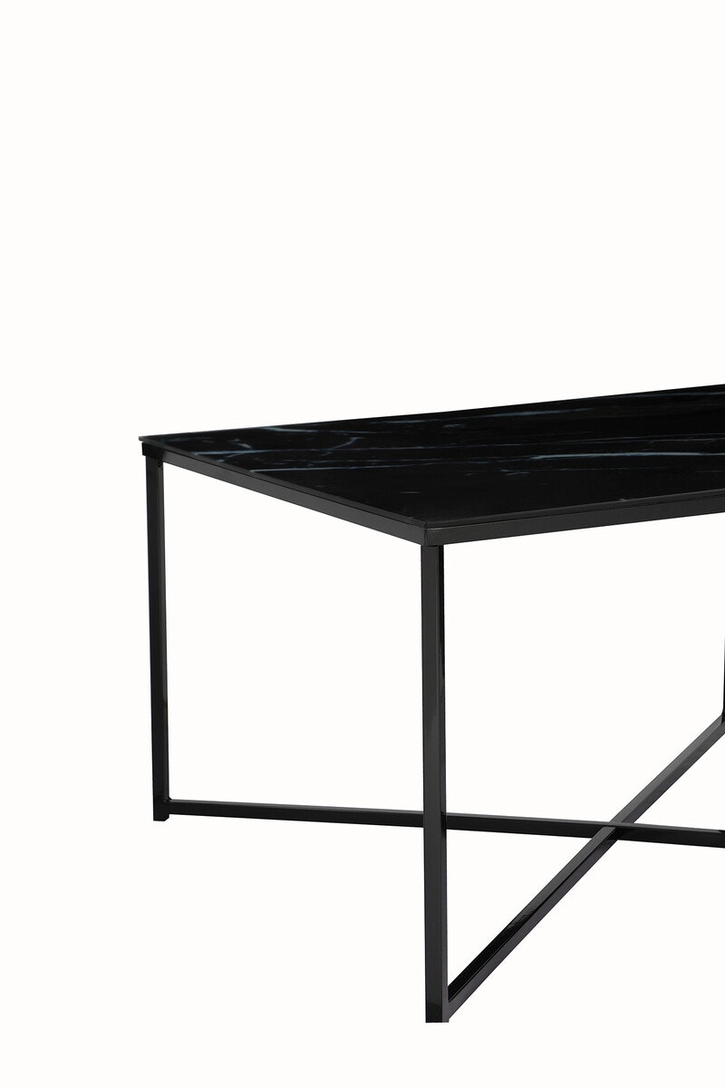Salesfever Couchtisch Schwarz 80x80x45 cm Marmoroptik Dalia Online