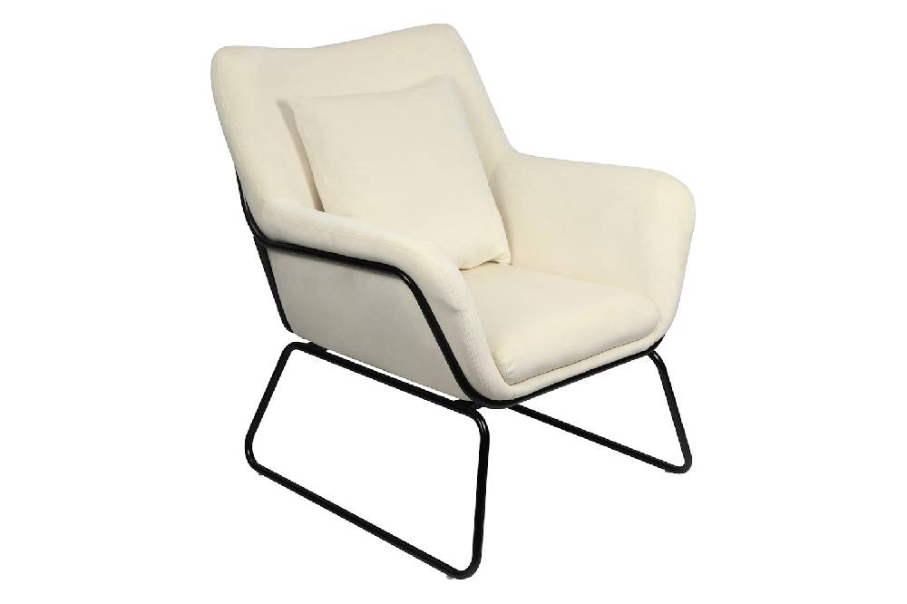 Salesfever Relaxsessel Beige mit Samtbezug Caiden