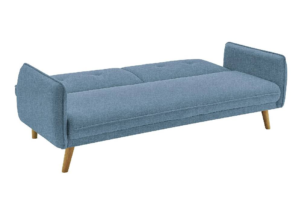 Salesfever 3-Sitzer Sofa Strukturstoff fein Blau Clik Clak Fabrikpreis