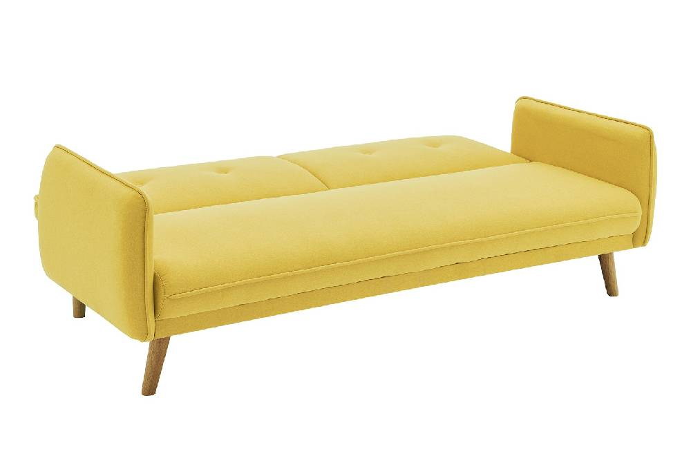 Salesfever 3-Sitzer Sofa Strukturstoff fein Gelb Clik Clak Sonderangebot
