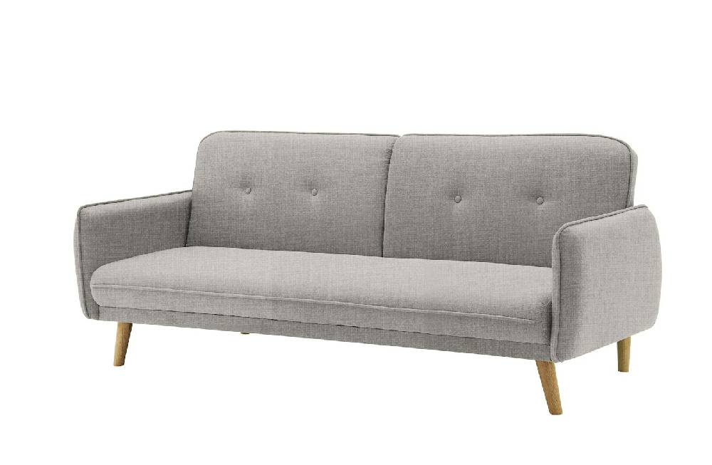 Salesfever 3-Sitzer Sofa Strukturstoff fein Hellgrau Clik Clak Rabatt