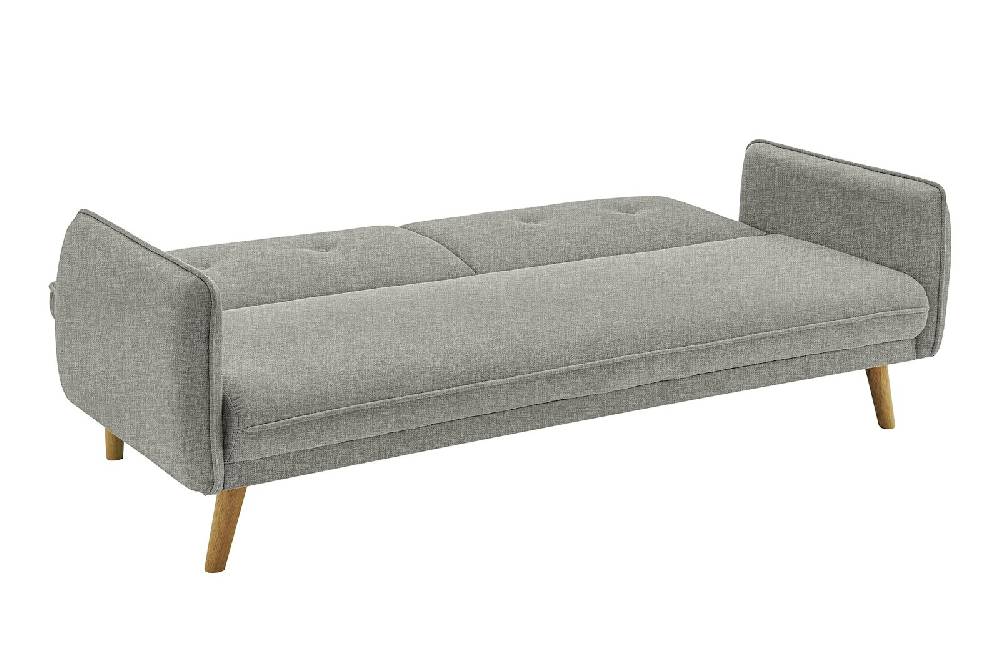 Salesfever 3-Sitzer Sofa Strukturstoff fein Hellgrau Clik Clak Rabatt