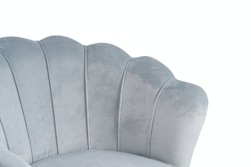 Salesfever Muschelsessel Hellgrau aus Samt Arielle Günstig kaufen