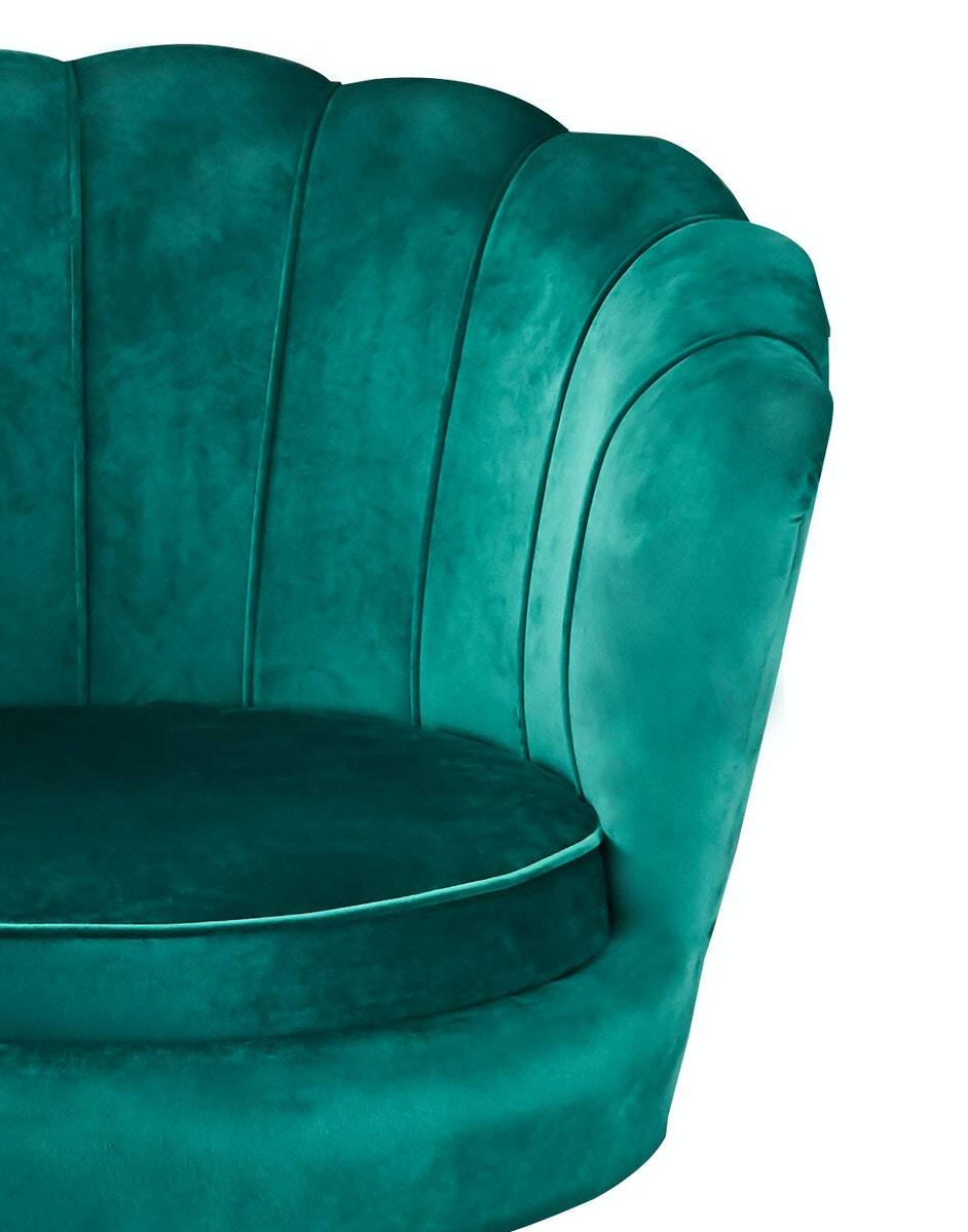 Salesfever Muschelsessel Grün aus Samt Arielle Flash Sale