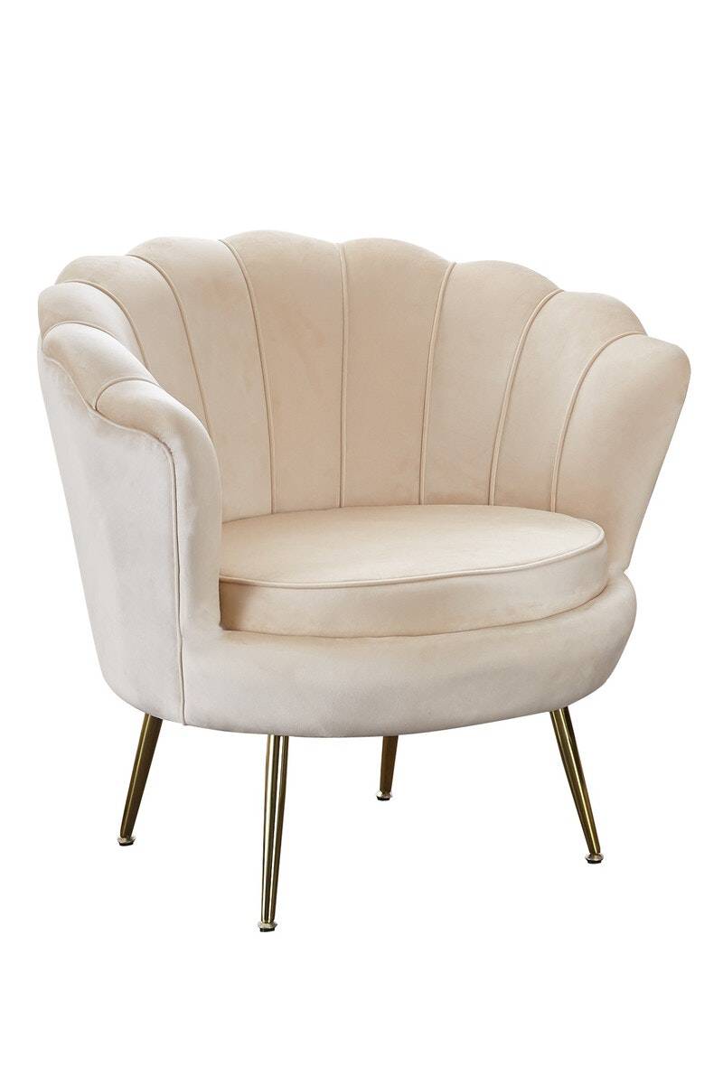 Salesfever Muschelsessel Beige aus Samt Arielle Begrenztes Angebot