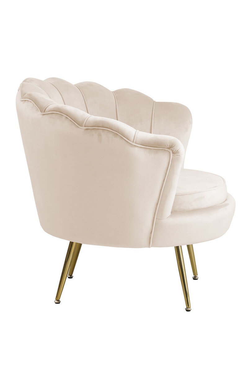 Salesfever Muschelsessel Beige aus Samt Arielle Begrenztes Angebot