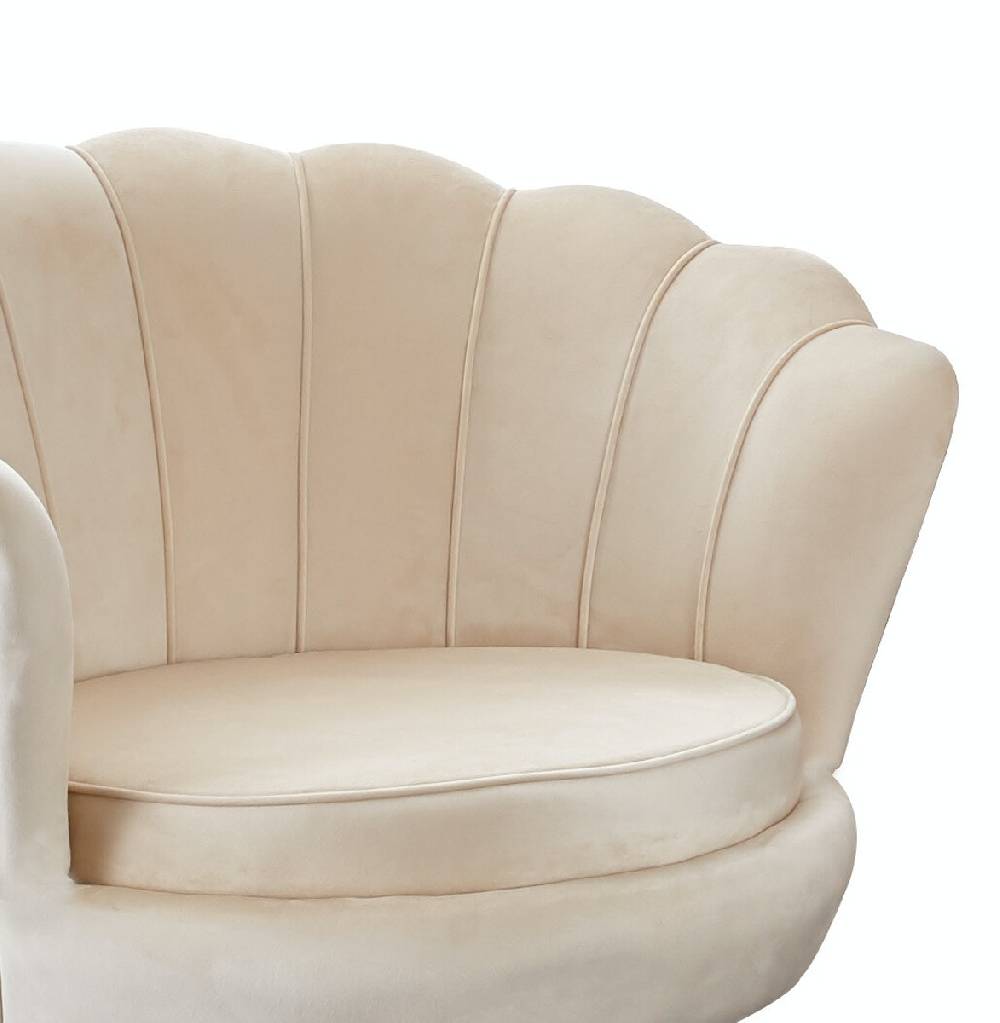 Salesfever Muschelsessel Beige aus Samt Arielle Begrenztes Angebot