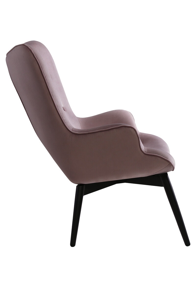 Salesfever Polstersessel rose aus Samt ergonomische Form Anjo Top Angebot