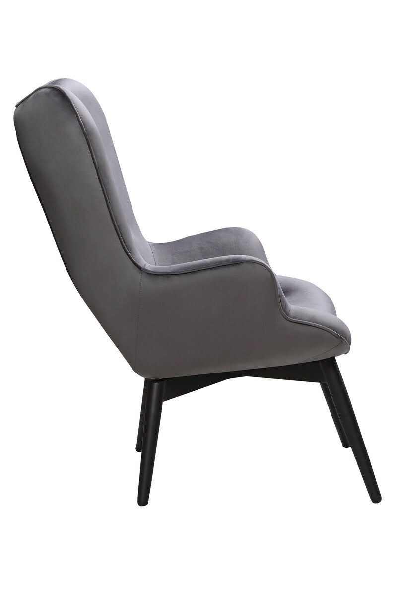 Salesfever Polstersessel grau aus Samt ergonomische Form Anjo Online Outlet