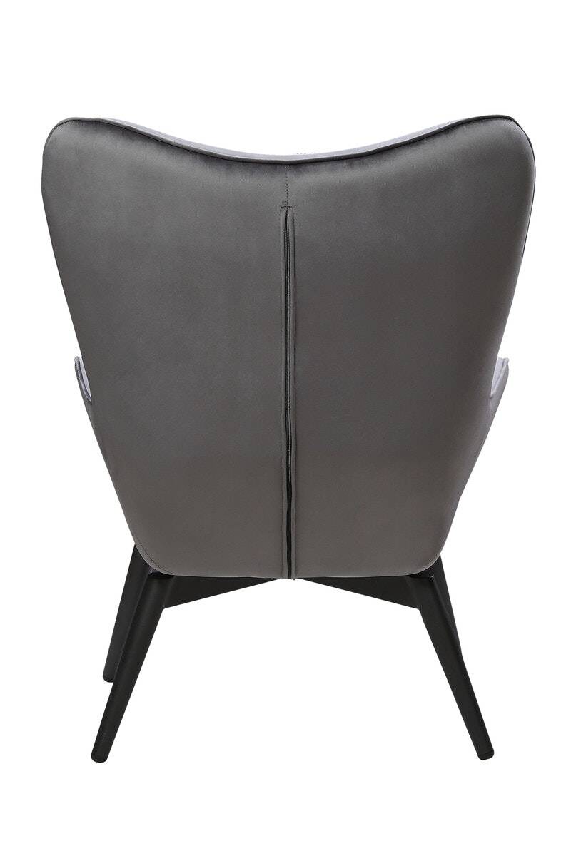 Salesfever Polstersessel grau aus Samt ergonomische Form Anjo Online Outlet