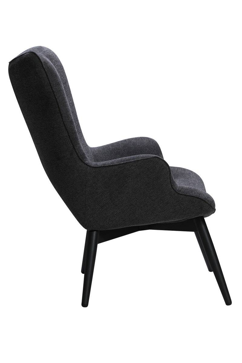 Salesfever Polstersessel dunkelgrau aus Strukturstoff ergonomische Form Anjo Exklusive Angebote