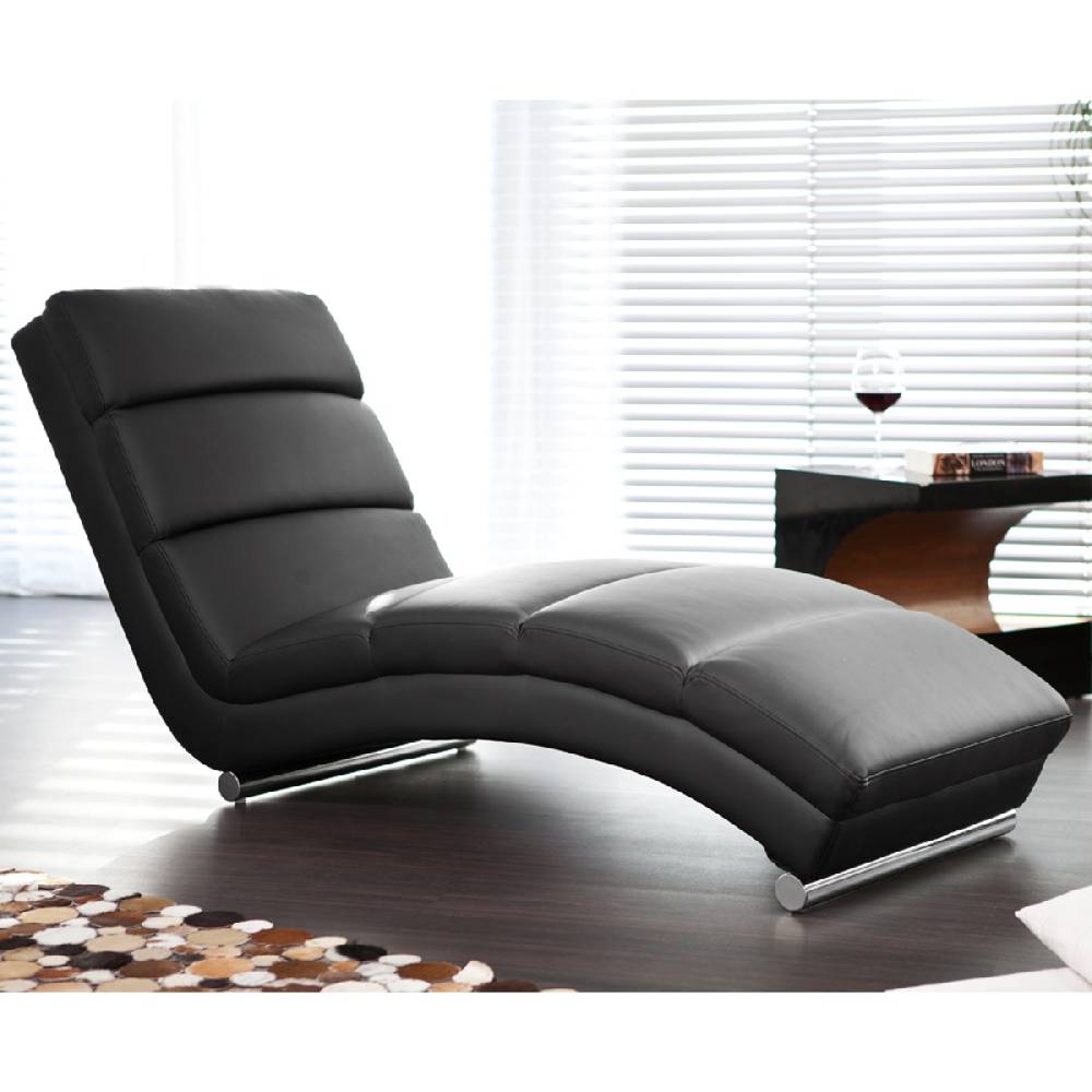 Salesfever Designer schwarz Relaxliege aus Kunstleder Senta Sonderangebote