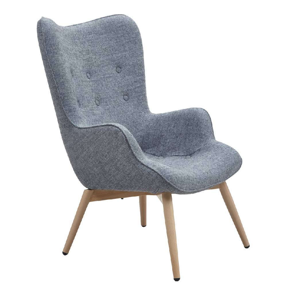 Salesfever Relaxsessel grau Webstoff mit Armlehnen ergonomische Form ANJO Tiefpreis