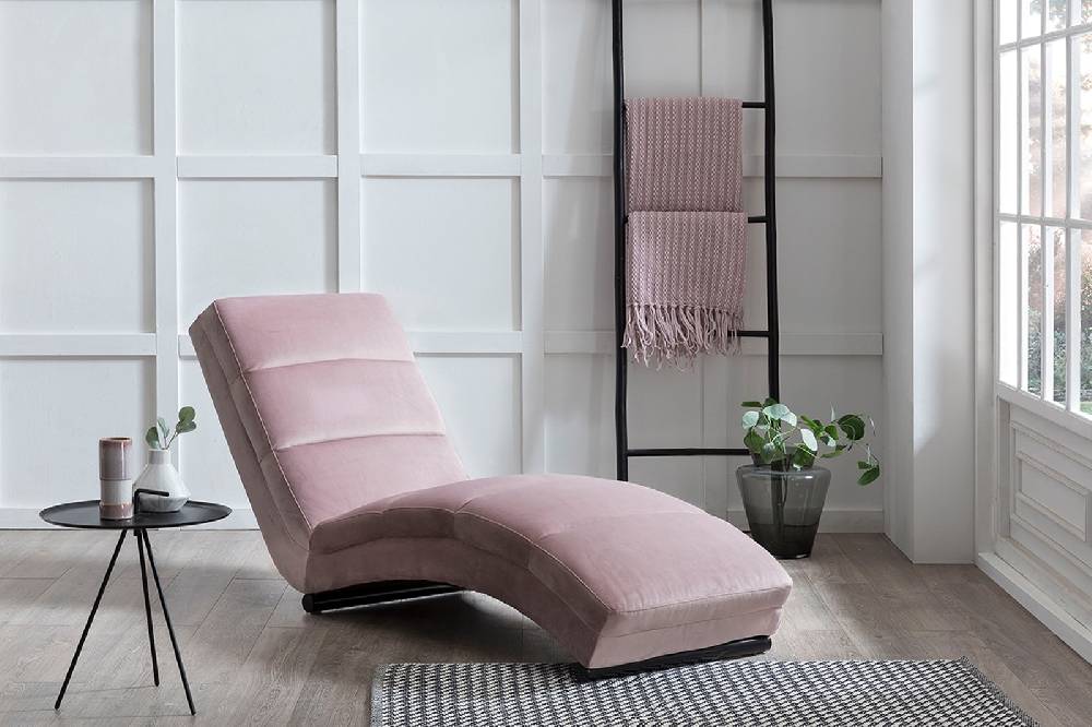 Salesfever Designer rose Relaxliege aus Samtbezug Sento