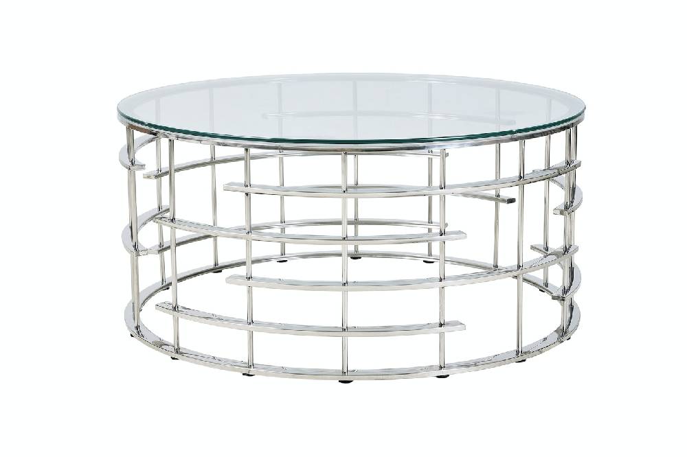 Salesfever Couchtisch Silber Ø 90 cm Astra