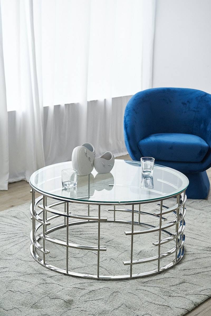 Salesfever Couchtisch Silber Ø 90 cm Astra Letzter Tag