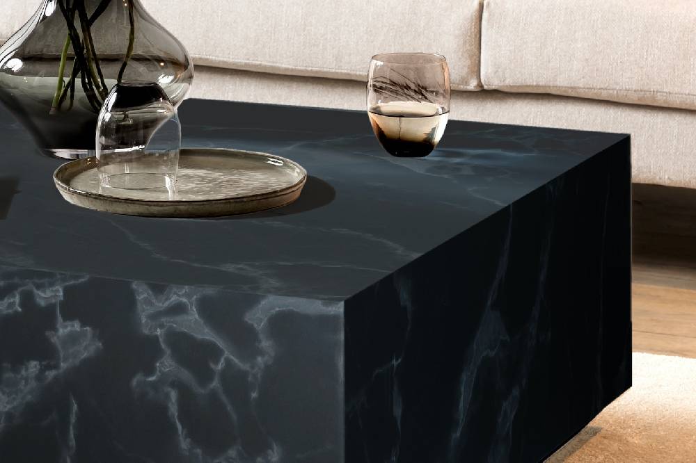 Salesfever Couchtisch Schwarz 90x90 cm in Marmoroptik Jaxon Bis zu 60% Rabatt