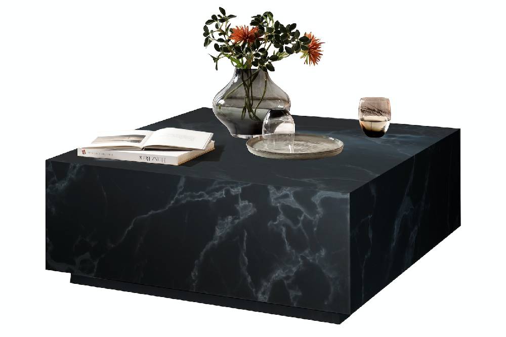 Salesfever Couchtisch Schwarz 90x90 cm in Marmoroptik Jaxon Bis zu 60% Rabatt