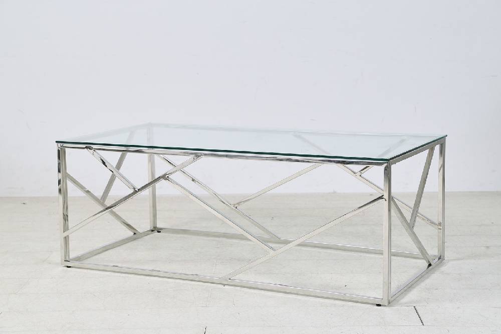 Salesfever Couchtisch Silber 120x60 cm Orion Sonderangebot der Fabrik