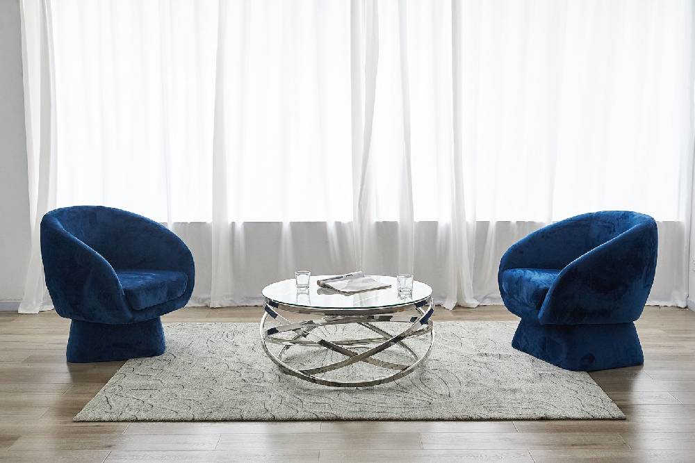 Salesfever Couchtisch Silber Ø 80 cm Vela