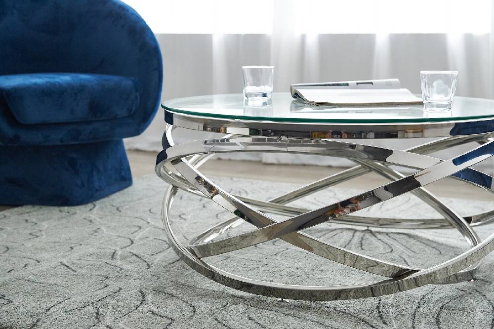 Salesfever Couchtisch Silber Ø 80 cm Vela Discount Store für neue Produkte