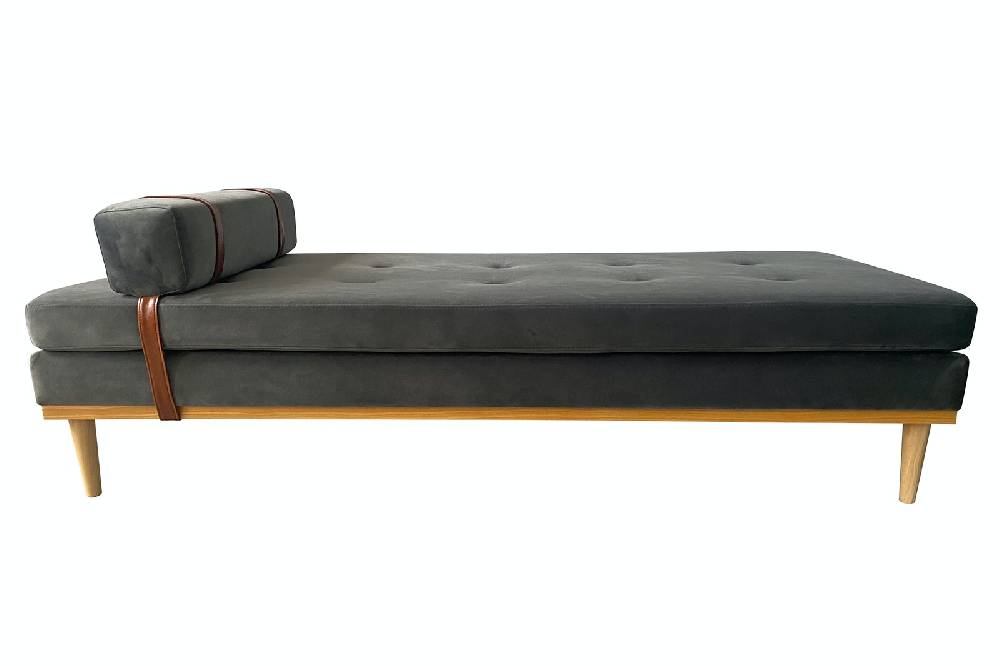 Salesfever Daybed Grau Samt William Kostenloser Versand international