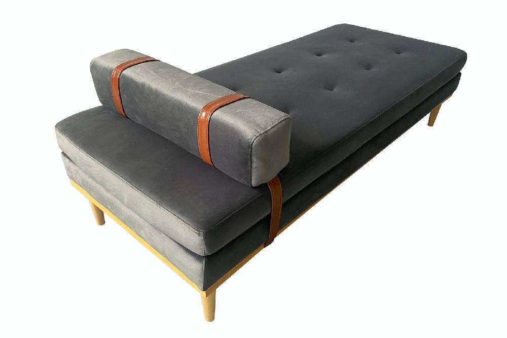 Salesfever Daybed Grau Samt William Kostenloser Versand international