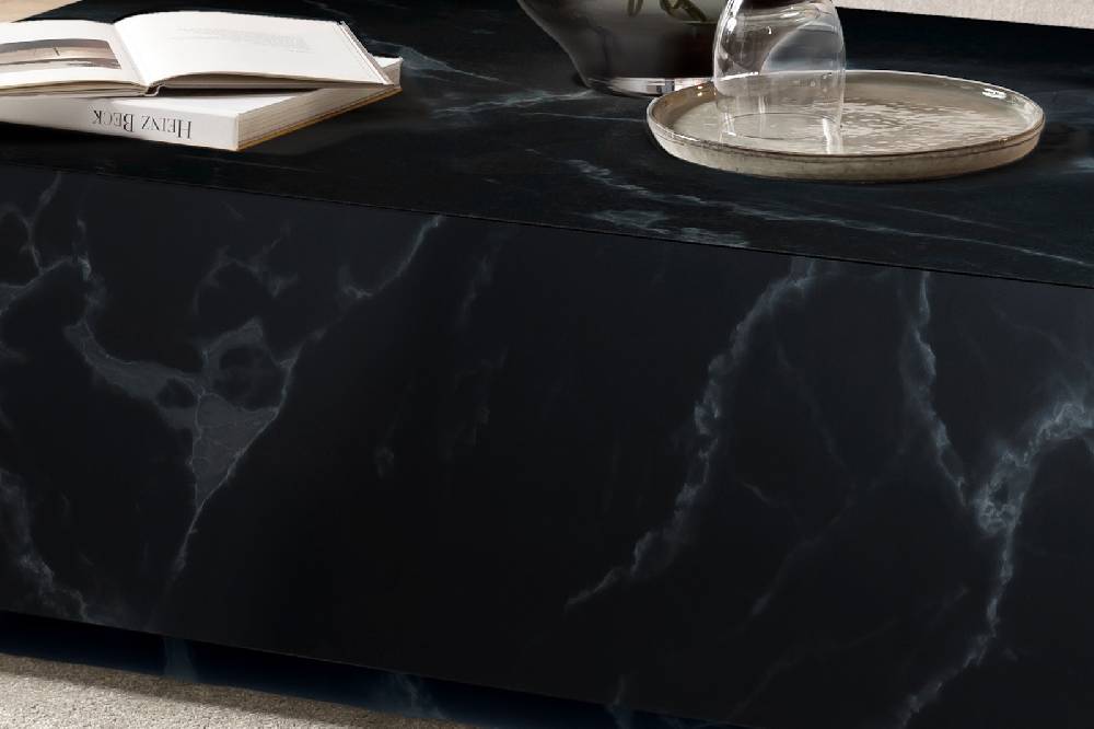 Salesfever Couchtisch Schwarz 120x75 cm in Marmoroptik Jacey Black Friday Preise