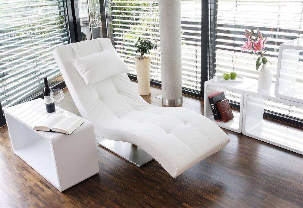 Salesfever Liege weiß Polsterliege Relaxliege 200 cm Modern Design TIARA Rabatte dieses Monats