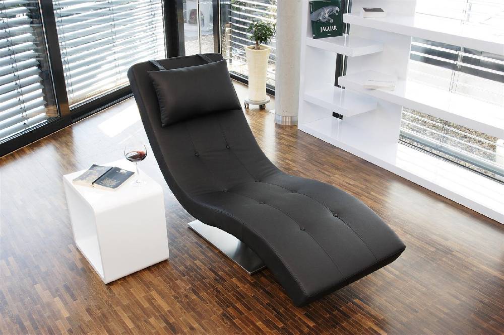 Salesfever Liege schwarz Polsterliege Relaxliege 200 cm Modern Design TIARA 2025