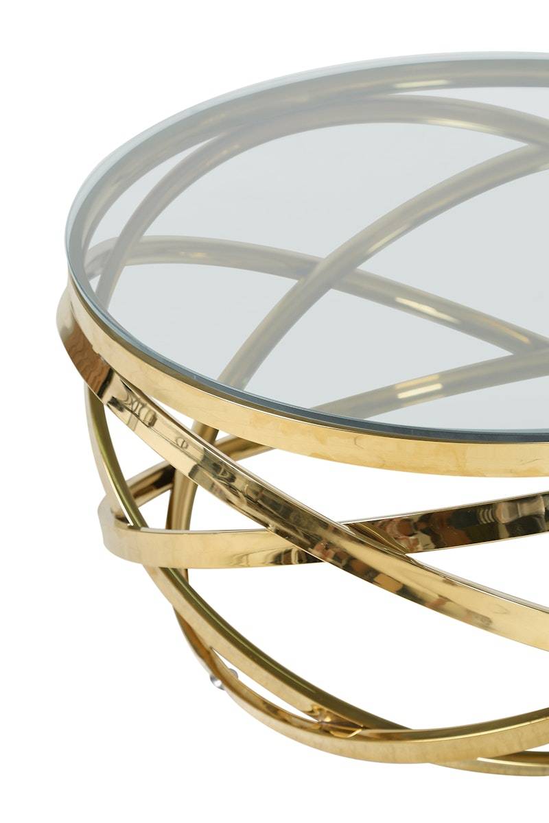 Salesfever Couchtisch Gold/Klar Ø 80 cm Vela Angebote