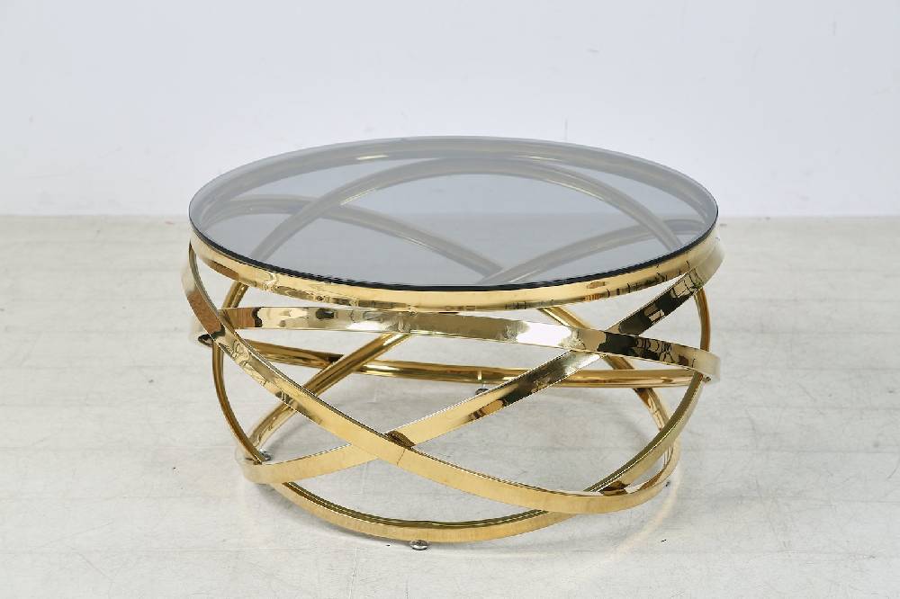 Salesfever Couchtisch Gold/Grau Ø 80 cm Vela im Angebot