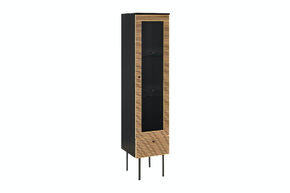 Salesfever Vitrine 1-türig Eiche Echtholzfurnier Blitzverkäufe