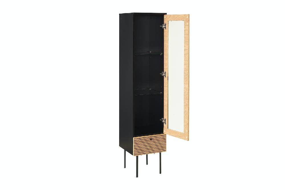 Salesfever Vitrine 1-türig Eiche Echtholzfurnier Blitzverkäufe